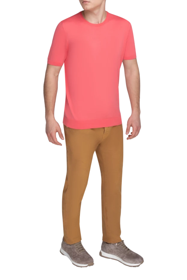 Gran Sasso man cotton short sleeve jumper pink for men купить с ценами и фото 160965 - photo 2