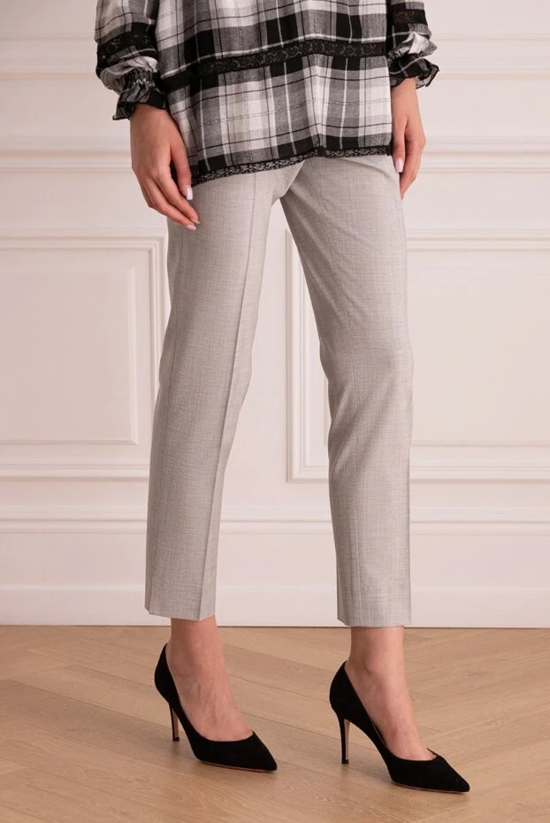 Peserico әйелдерге арналған сұр шалбарлар қапсырмамен 161061 - фото 3