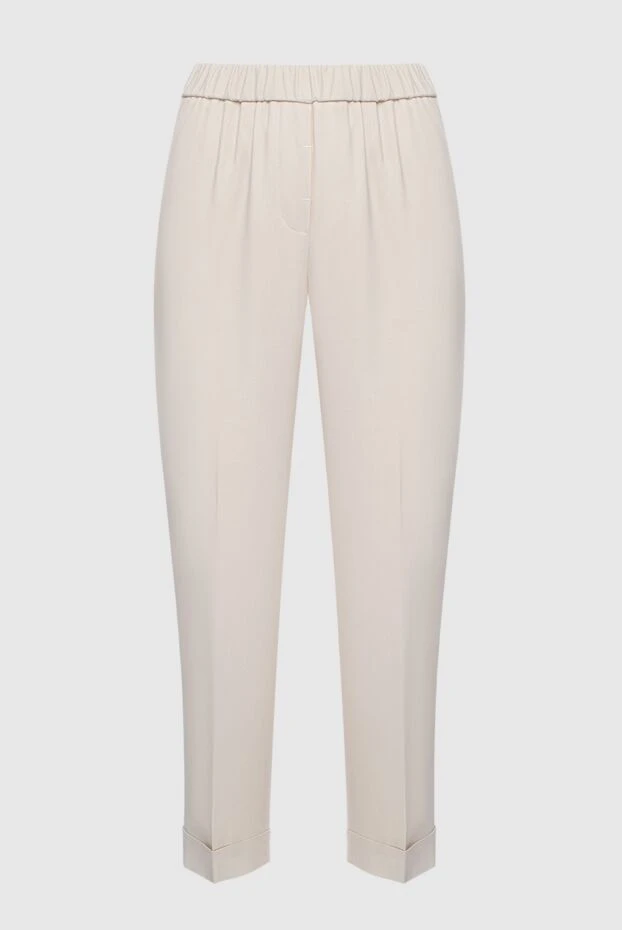 Peserico woman white acetate and cupra trousers for women купить с ценами и фото 161101 - photo 1