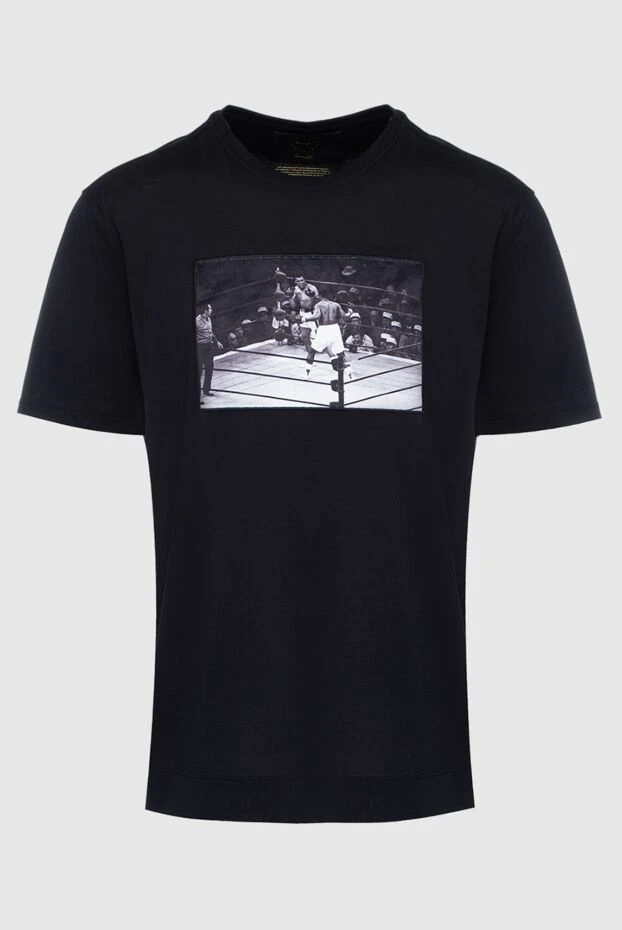 Кеудеде рингтегі боксшының суреті басылған қара футболка
- фото 1