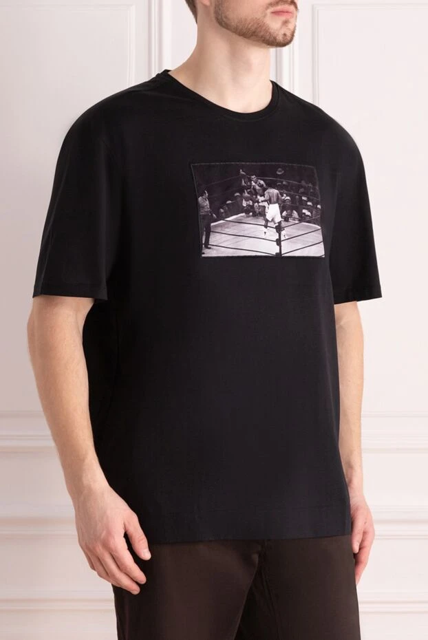 Limitato кеудеде рингтегі боксшының суреті басылған қара футболка
 161215 - фото 3