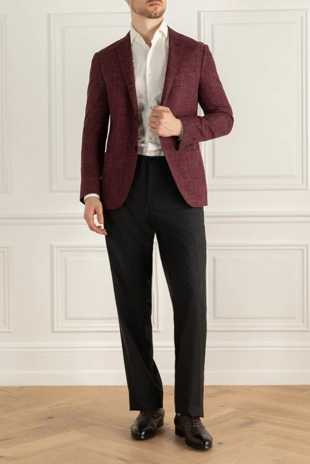 Corneliani man men's burgundy jacket купить с ценами и фото 161237 - photo 2