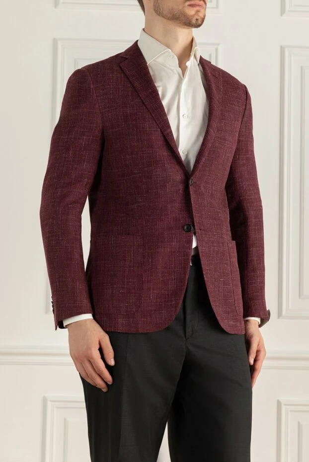 Corneliani классикалық кесілген ерлер шарап тонды жүннен жасалған күртеше 161237 - фото 3