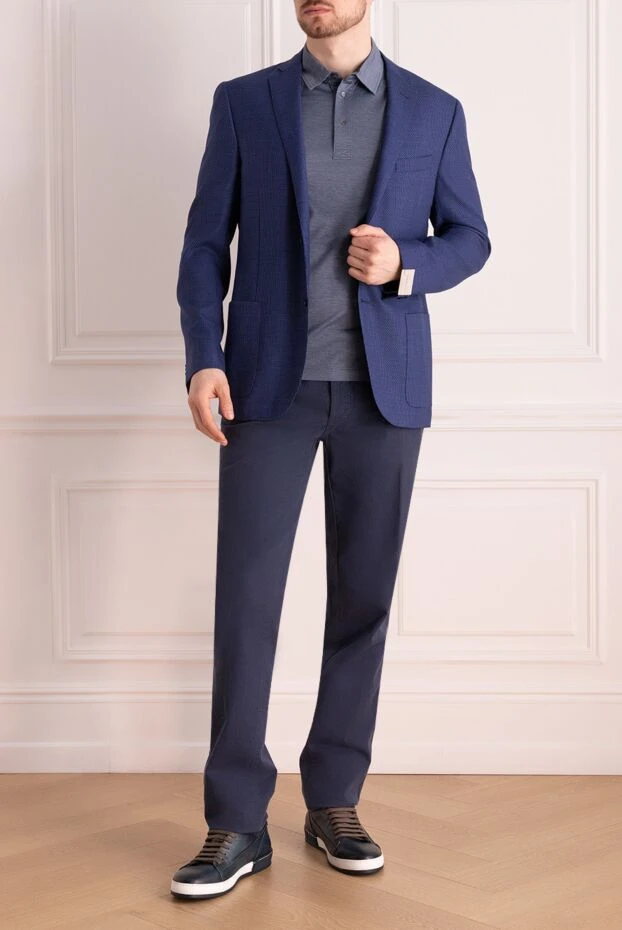 Corneliani man blue wool jacket for men купить с ценами и фото 161239 - photo 2