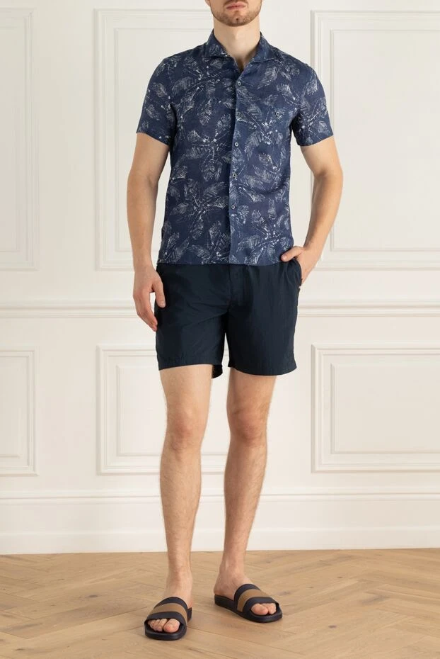 Corneliani man blue polyester beach shorts for men купить с ценами и фото 161241 - photo 2