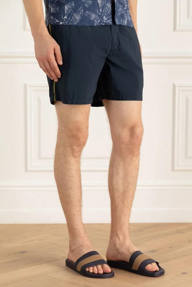 Corneliani men's navy blue quick dry beach shorts 161241 - photo 3