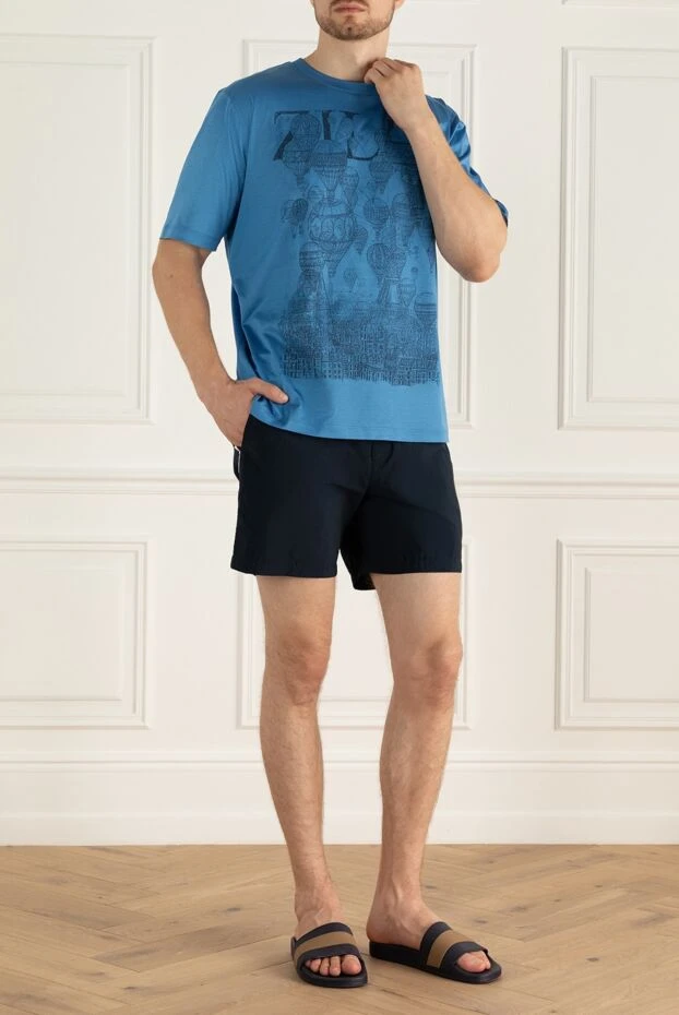 Corneliani man blue polyester beach shorts for men купить с ценами и фото 161243 - photo 2