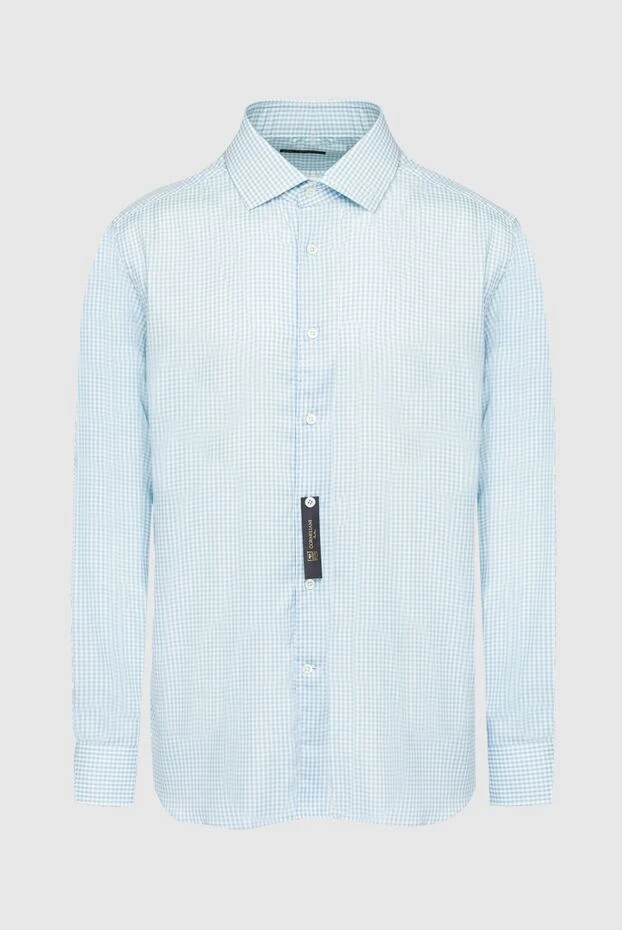 Corneliani man blue cotton shirt for men купить с ценами и фото 161247 - photo 1