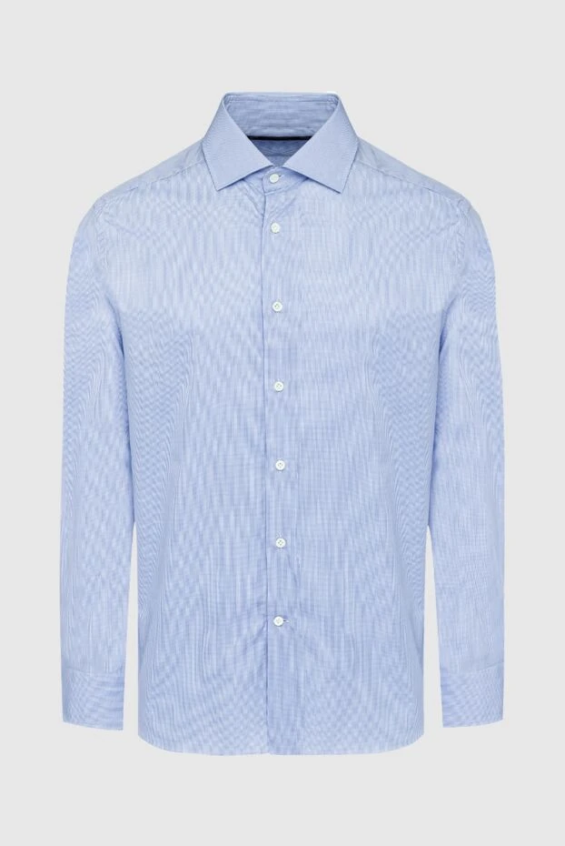 Corneliani man blue cotton shirt for men купить с ценами и фото 161248 - photo 1