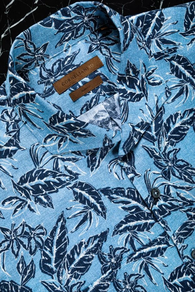 Corneliani blue linen shirt with contrasting leaf pattern
161253 - photo 2