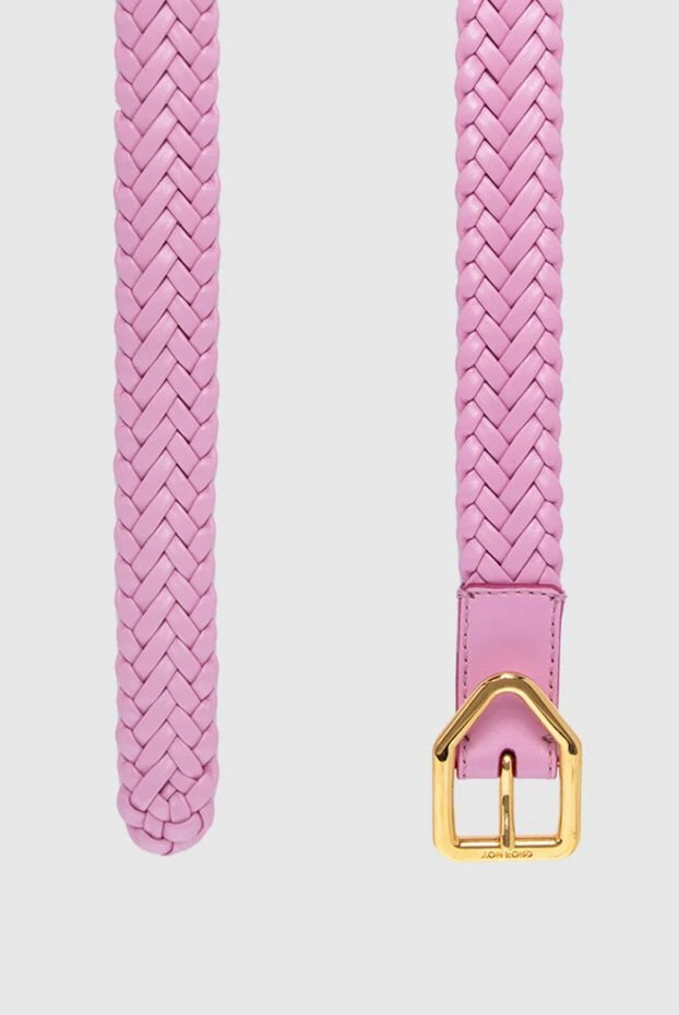 Tom Ford розовый женский плетёный ремень из гладкой кожи с пряжкой в форме пентагона
 161267 - фото 3
