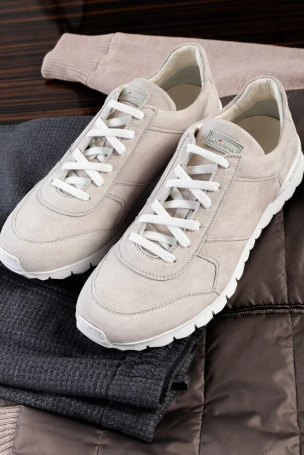 Kiton ашық бежевый күдеріден жасалған табаны бар кроссовкалар 161296 - фото 2