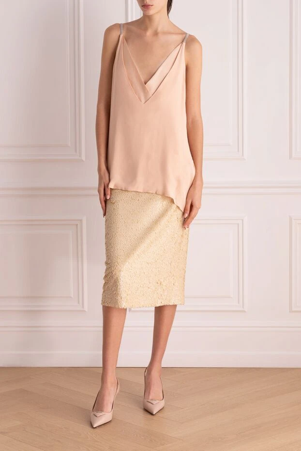 Brunello Cucinelli woman beige polyamide skirt for women купить с ценами и фото 161301 - photo 2