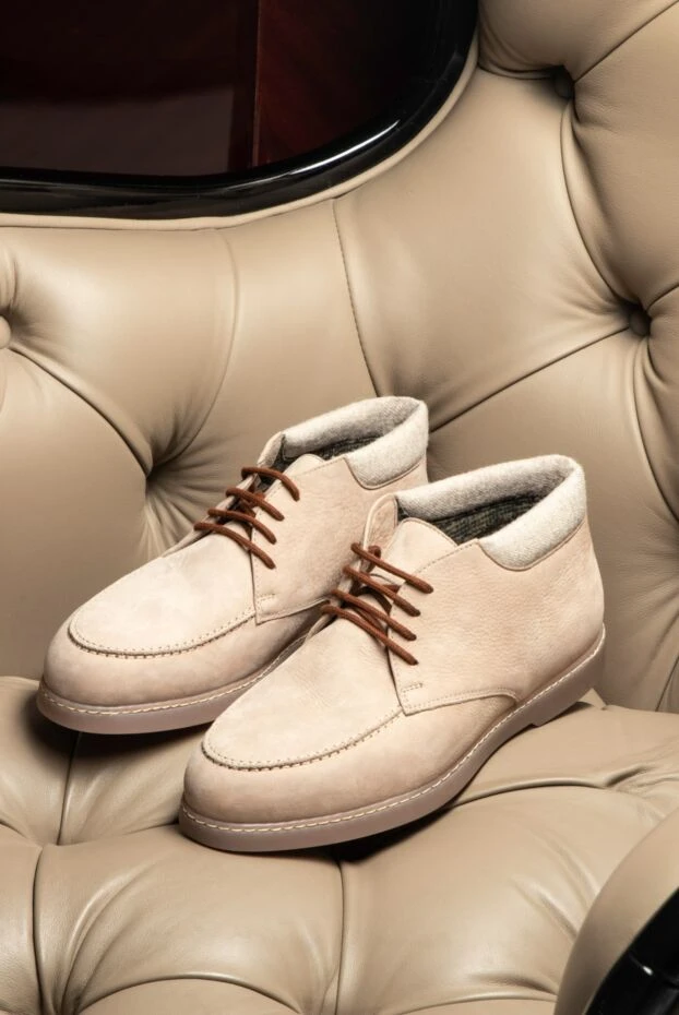 Ерлерге арналған бежевый нубук шөлді аяқ киім - фото 2