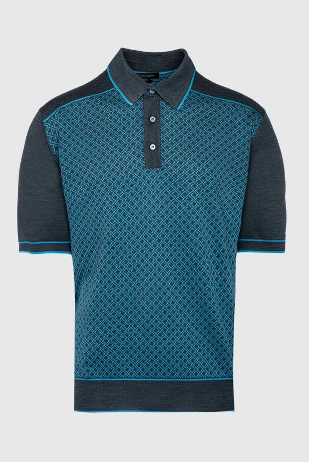 Black cotton and silk polo for men - photo 1