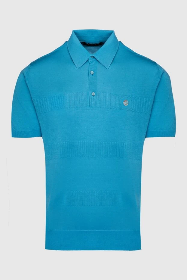 Stefano Ricci поло из шелка голубое мужское 161357 - фото 1