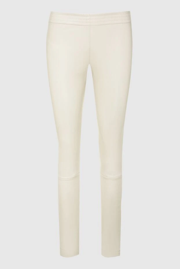 DROMe woman white leather trousers for women купить с ценами и фото 161417 - photo 1