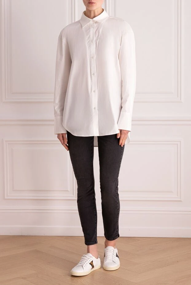 MSGM woman white cotton and polyamide blouse for women купить с ценами и фото 161424 - photo 2