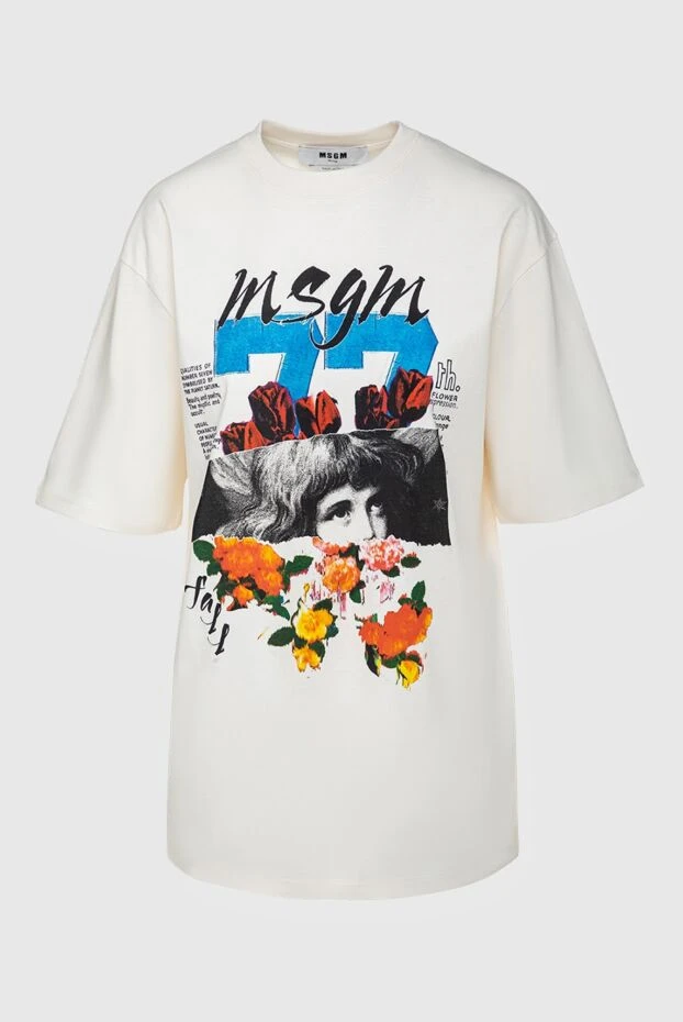 MSGM woman white cotton t-shirt for women купить с ценами и фото 161426 - photo 1