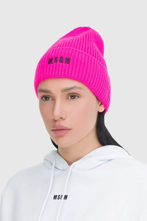 MSGM woman pink acrylic cap for women купить с ценами и фото 161428 - photo 2