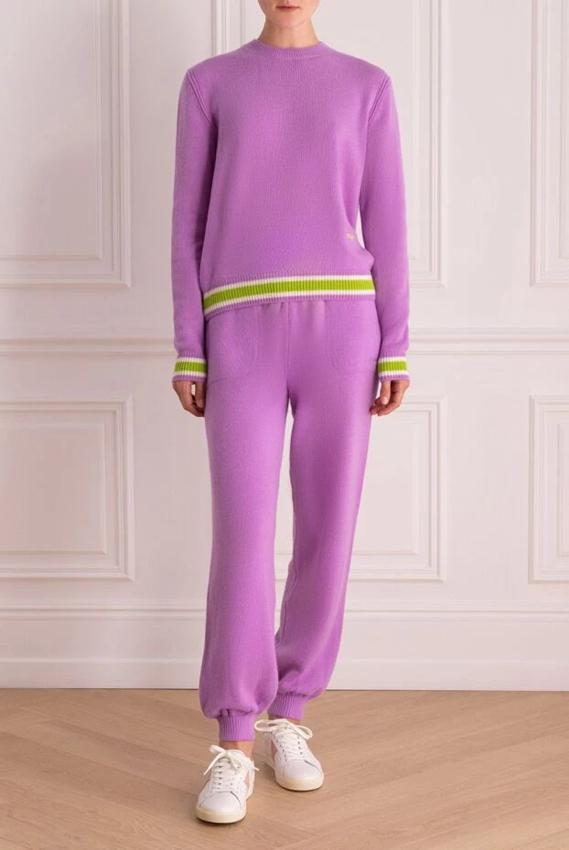 MSGM woman purple women's walking suit made of merino and cashmere купить с ценами и фото 161433 - photo 2