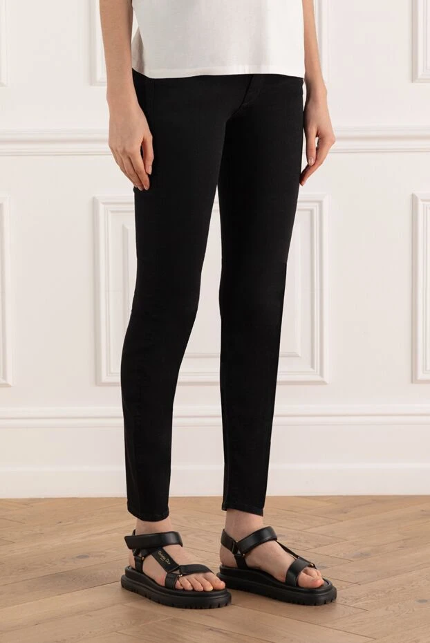 Mother Denim черные джинсы скинни из хлопка с эластаном и классической посадкой 161468 - фото 3