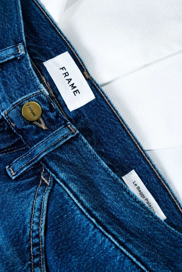 Frame джинсы женские клеш из хлопка синие 161471 - фото 2