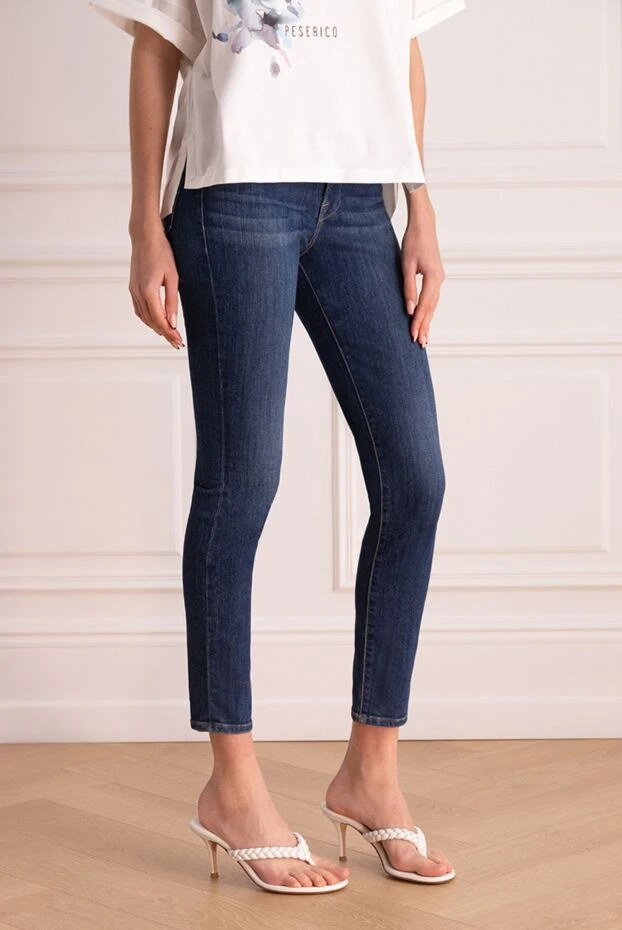 Frame приталенные джинсы женские синие 161472 - фото 3