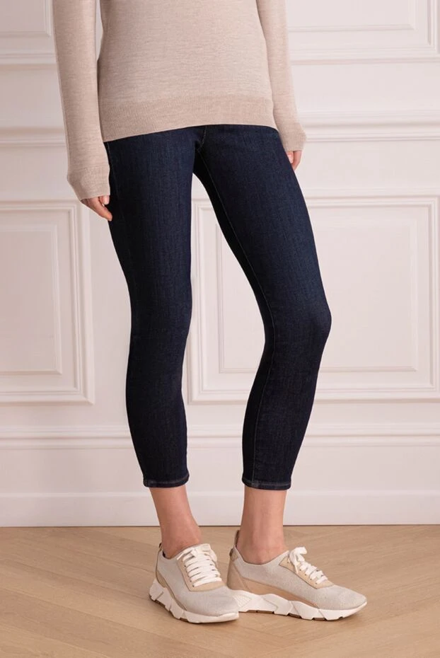 Frame джинсы женские темно-синие узкие классического фасона 161477 - фото 3