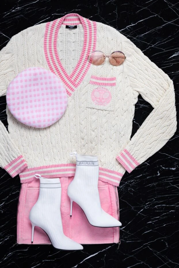 Balmain knitted jumper with a deep neckline and a decorative pocket with an emblem
 161483 - photo 3