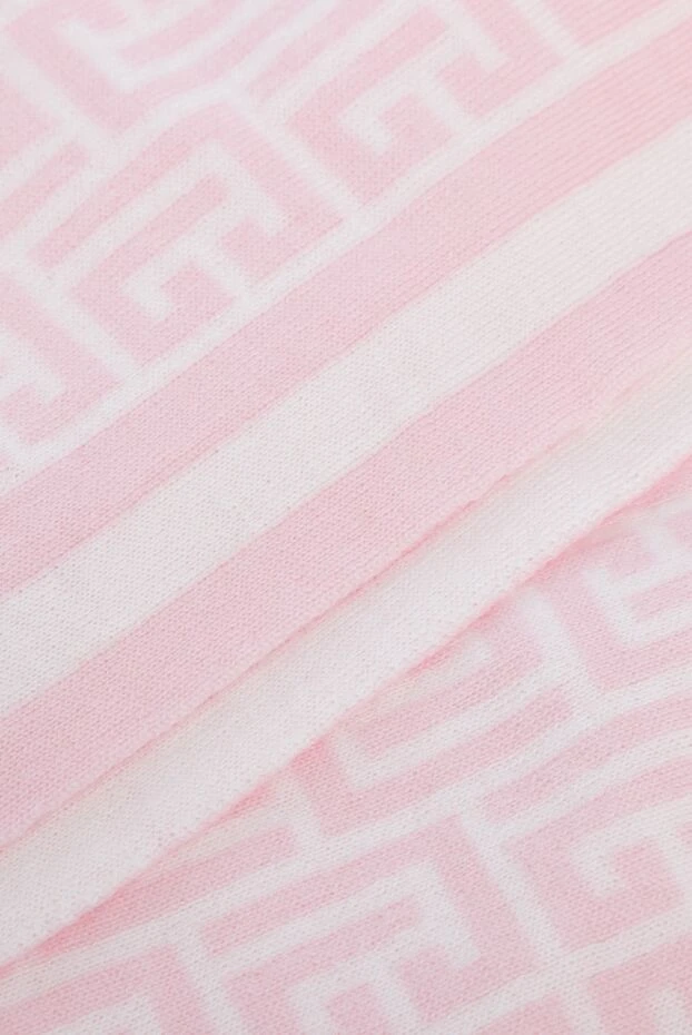 Balmain шарф женский розовый шерстяной с узором 161493 - фото 3