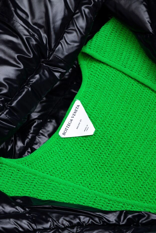 Bottega Veneta платье зеленое из трикотажа с фигурной отделкой по низу и глубоким вырезом
 161512 - фото 2
