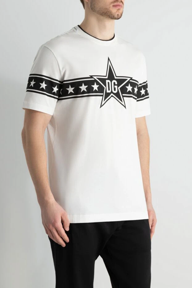 Dolce & Gabbana хлопковая футболка с логотипом и орнаментом в стиле спорт-шик
 161520 - фото 3