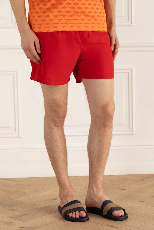 Loro Piana ерлерге арналған қызыл полиэфирлі жағажай шорттары 161522 - фото 3