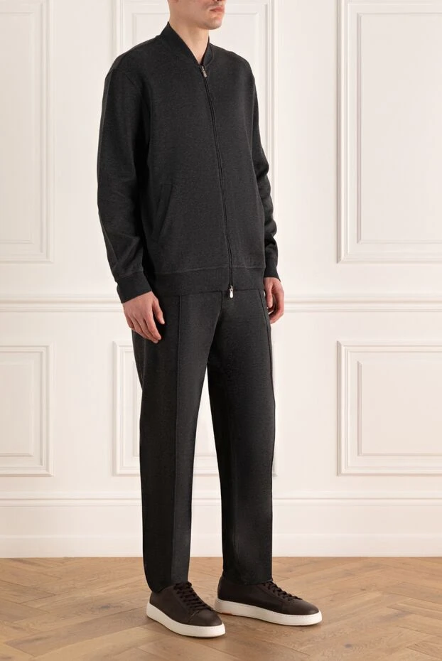 Brunello Cucinelli костюм спортивный в графитовом оттенке с двусторонней молнией
 161537 - фото 3