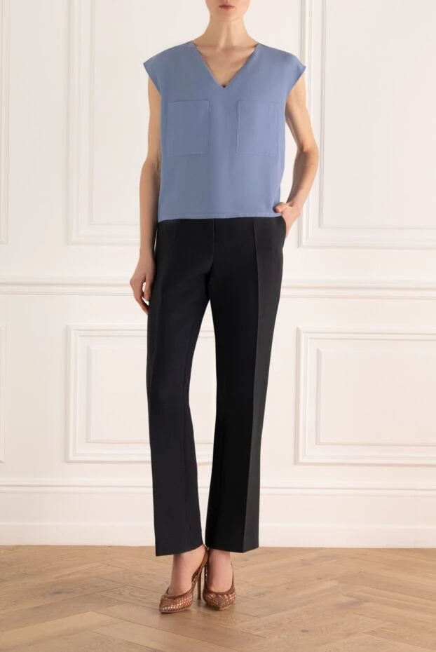 Dior woman gray wool and silk trousers for women купить с ценами и фото 161610 - photo 2