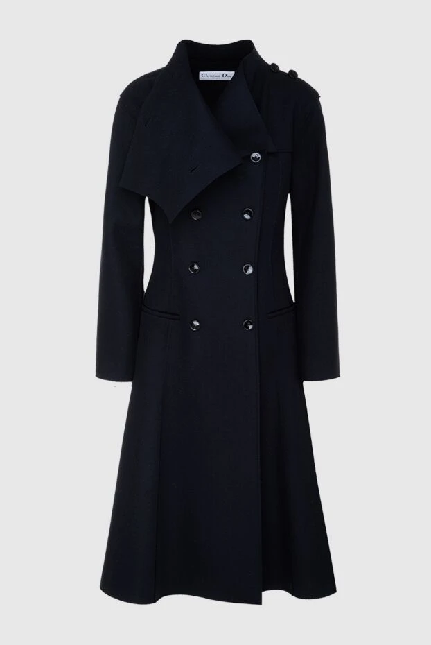 Dior woman women's black wool coat купить с ценами и фото 161614 - photo 1