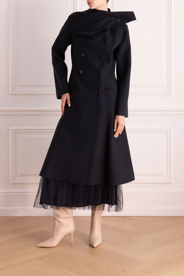 Dior woman women's black wool coat купить с ценами и фото 161614 - photo 2