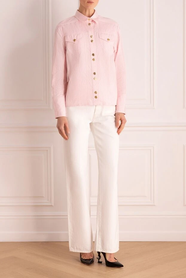 Balmain woman pink cotton shirt for women купить с ценами и фото 161616 - photo 2