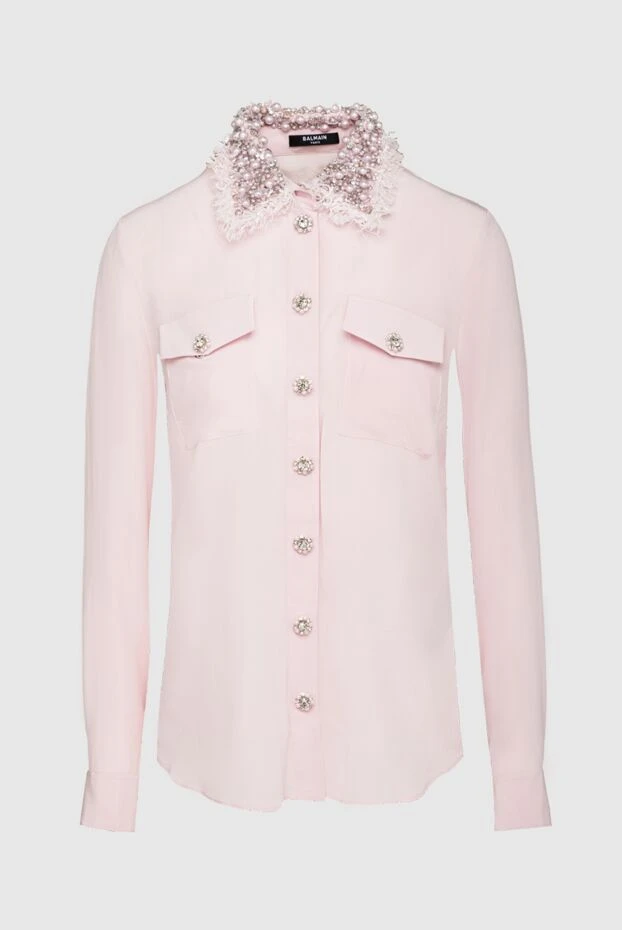 Balmain woman pink silk blouse for women купить с ценами и фото 161645 - photo 1