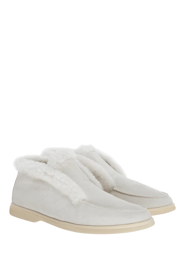 Cesare di Napoli woman white suede and fur loafers for women 161659 - photo 3