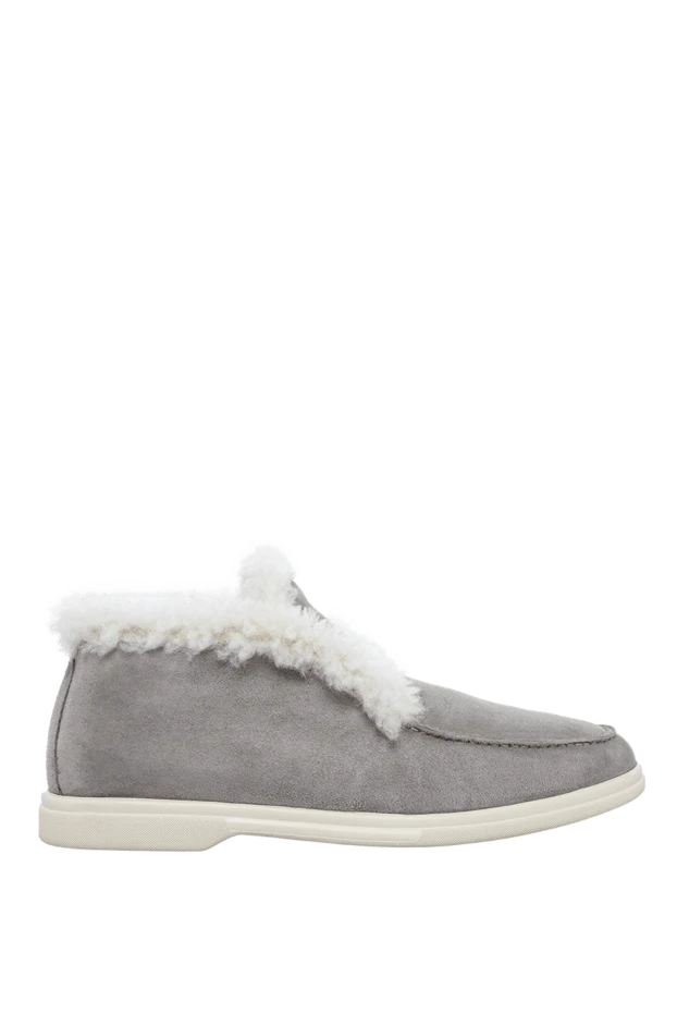 Cesare di Napoli woman gray suede and fur loafers for women купить с ценами и фото 161662 - photo 1