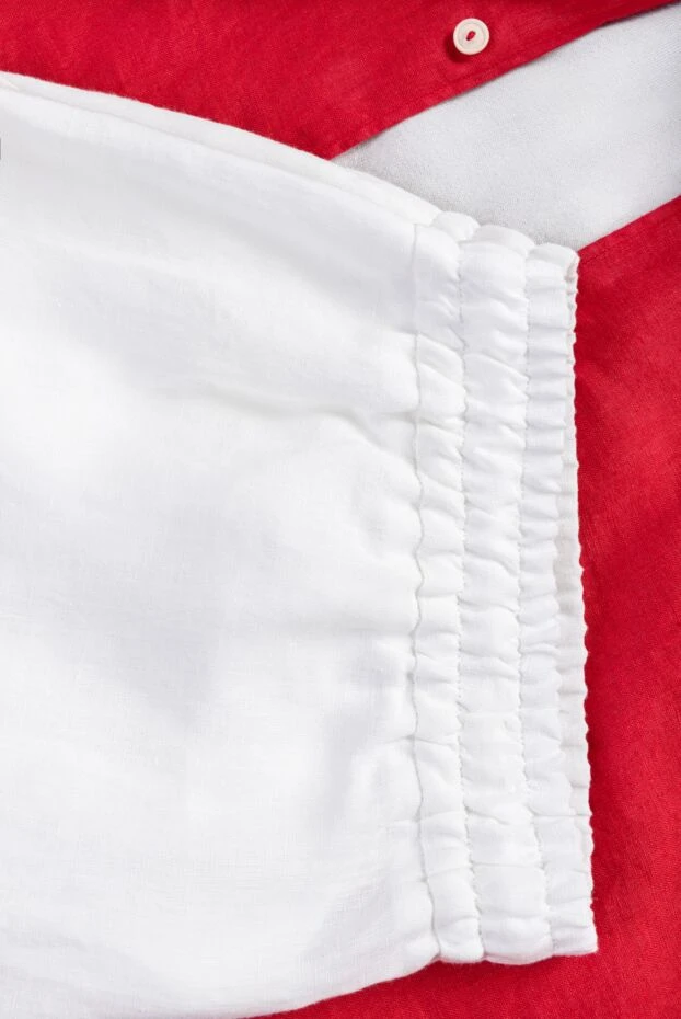 Cesare di Napoli белые мужские шорты из льна с поясом на кулиске
161668 - фото 2