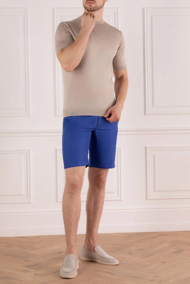 Cesare di Napoli man blue linen shorts for men купить с ценами и фото 161672 - photo 2