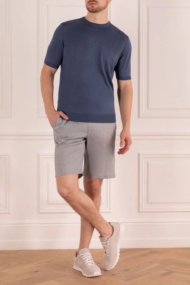 Cesare di Napoli man linen and wool shorts gray for men купить с ценами и фото 161677 - photo 2