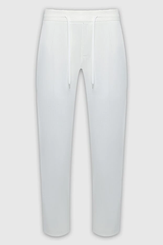 Cesare di Napoli man white linen and wool trousers for men купить с ценами и фото 161681 - photo 1