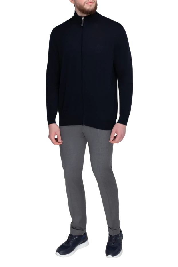 Billionaire man men's cardigan made of wool and cashmere blue купить с ценами и фото 161685 - photo 2