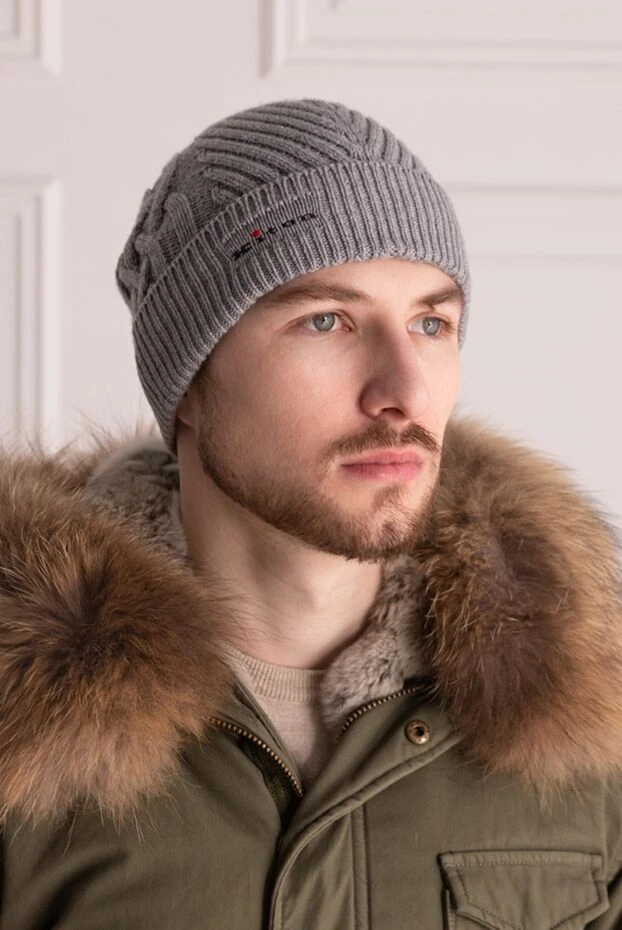 Kiton man gray wool hat for men купить с ценами и фото 161781 - photo 2