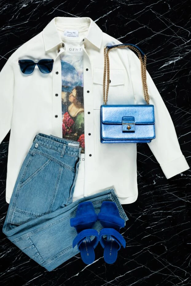 Citizens of Humanity әйелдерге арналған мақта жеңіл көк жоғары белді джинсы 161808 - фото 2