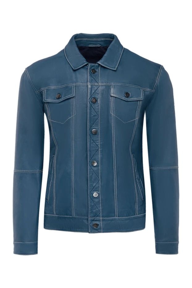 Torras man blue leather jacket for men купить с ценами и фото 161823 - photo 1